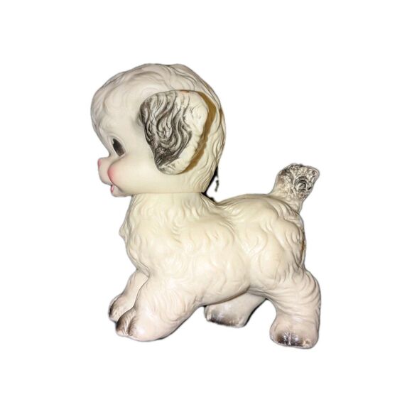 Vintage Squeaky Dog Toy Puppy Sun Rubber Company 1950’s Black White Swivel Gift - Picture 2 of 6